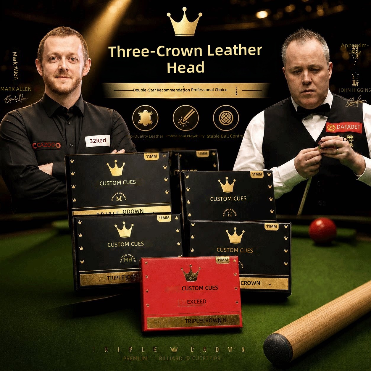 Triple Crown eleven-millimeter professional snooker cue tip