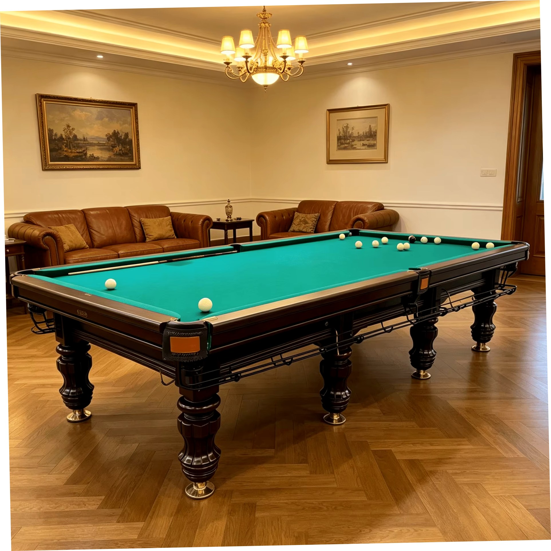 Luxury solid wood Russian pyramid table available in eight nine and twelve feet