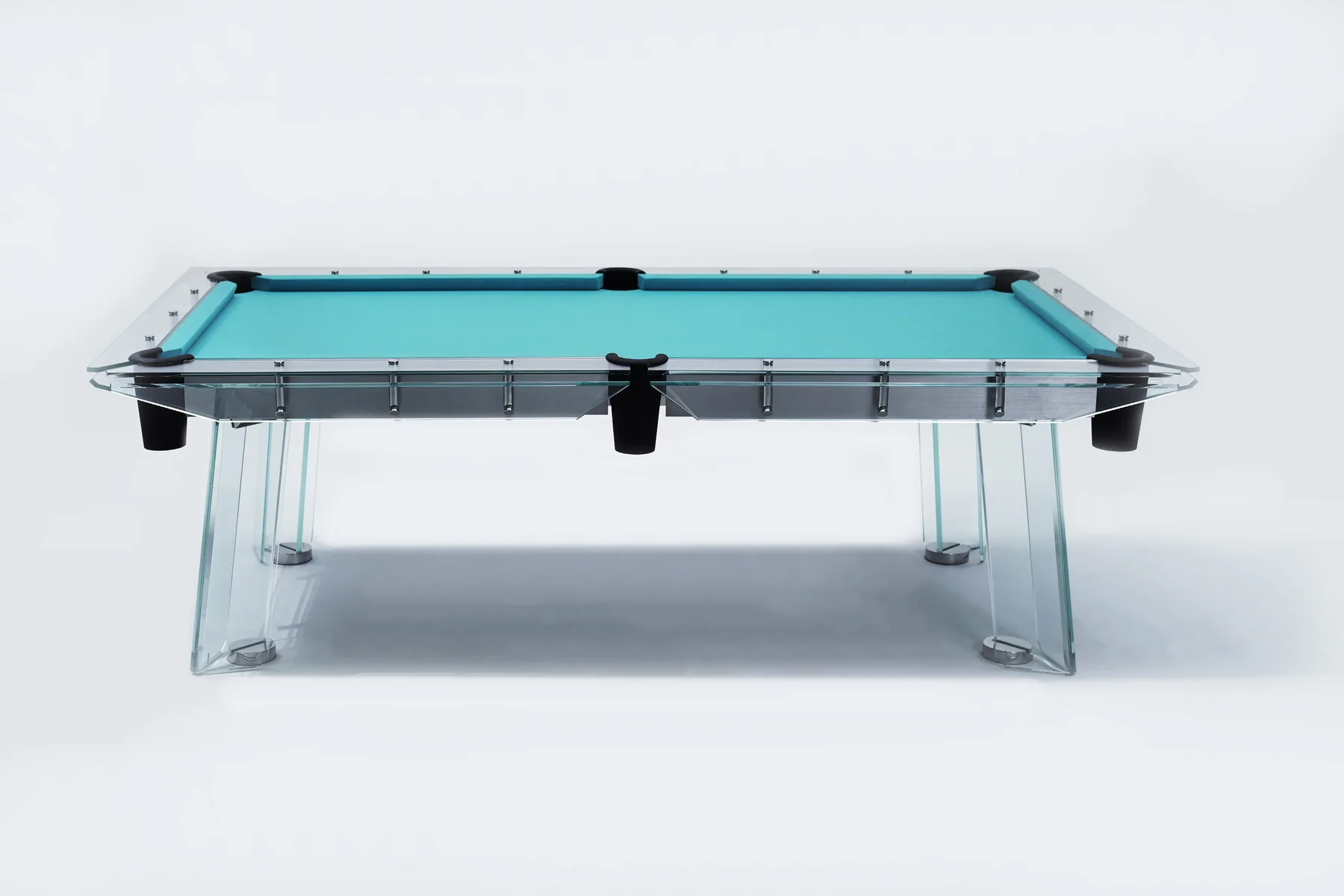 Architectural glass billiard table for luxury villas and hospitality interiors